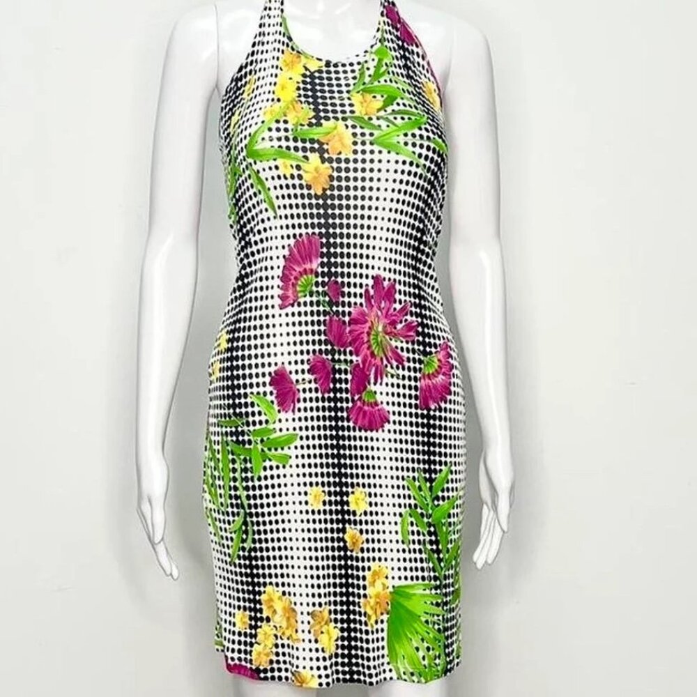 Vintage Versace Jeans Couture Pop Art Op Art Halter Dress